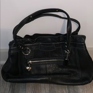 Black coach leather handbag